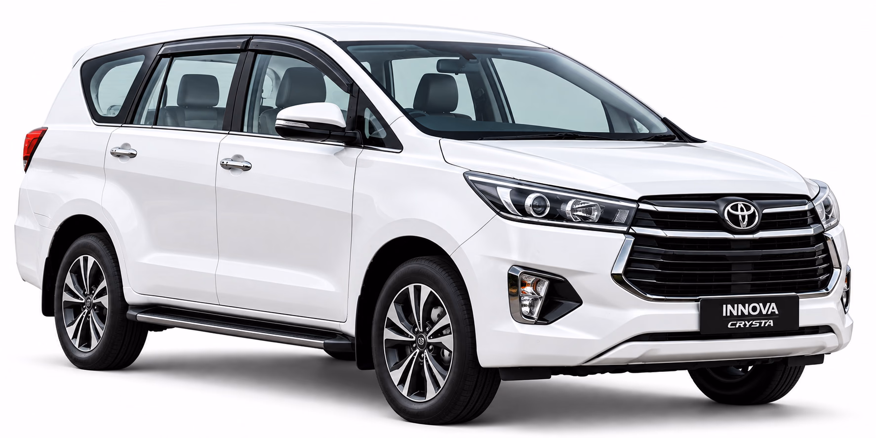 White Toyota Innova Crysta